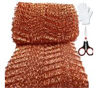 Malla de cobre, malla de roedor resistente de cobre puro para tela de relleno de bloques de cobre de 10 x 101 cm