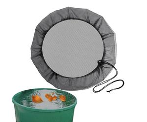 Malla de cubo de lluvia - Protector de hojas de barril de lluvia | Diseño de cordón para tanque de agua - Mantiene el jardín poliéster reutilizable | Cubierta de barril - Protección de pantalla