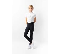 HORZE Kinder Reitleggings DEA, Pantalón de equitación para niñas, con presillas para cinturón, ribete completo, bolsillo para teléfono, Azul, 134/140