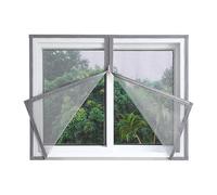 Malla de fibra de poliéster para ventanas, 130 x 130 cm, autoadhesiva, con cremallera, para sala de estar, dormitorio, comedor, cocina, gris.