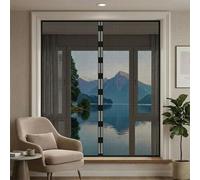 Malla De Fibra De Vidrio Mosquitera Puerta Magnética, Mosquitera Para Puerta Con Imanes Potentes, Instalación Sin Taladro, Cierre Automático, Malla Transpirable Y Antidesgarro(Black,60x65cm)