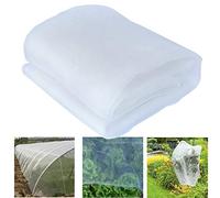 Malla de jardín de 14x16 m, Protectora contra Gatos y pájaros, túnel de Crecimiento Fino para Plantas, Semillas, Flores y Frutas, Cubierta de Tela Blanca para jardín.