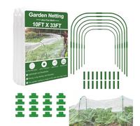 Malla de jardín para bancales elevados - Set de Sombra Solar 3x10 m y Estacas,con Clips Red Anti-para Plantas,para Invernadero Frutales Flores Arándanos Fresas Patio Terraza