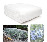 Malla de protección contra Insectos, 100 Mallas, para Invernadero de jardín, Ideal para Semillas, hortalizas, Flores y Frutas. Túnel de Cultivo Protector para Plantas, Color Blanco, 15x29 m.