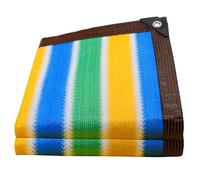 Malla de Sombra a Rayas de Colores de 8x8 m con Ojales - Lona de Sombra para jardín con protección UV y Red de enfriamiento, Vela de Sombra Transpirable con Aislamiento térmico, para sombrea
