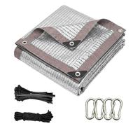 Malla de Sombra Aluminet 16.5x19.8m, 75% Termo-Reflectante con Ojales de Aluminio, para Perros, Camping, Caravana, Huerto