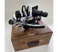 Malla de trabajo naval de aluminio sólido sextante con caja de madera Inc. - Nautical Tamaya Sextant - Original Sextant - Marine Sextant