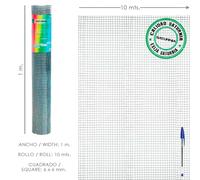 SATURNIA - Malla Electrosoldada Galvanizada 6x6 / 100 cm. rollo 10 Metros Uso Domestico