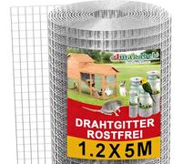 Malla Electrosoldada Galvanizada, Rollo 1.2M x 5M, Luz de Malla 12.7x12.7mm, Alambre de 0.78mm de Grosor - Para Cerramientos, Gallineros, Jardín y Refuerzo - Amagabeli