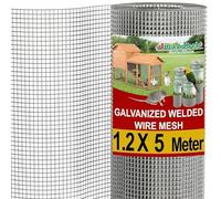 Malla Electrosoldada Galvanizada, Rollo 1.2M x 5M, Luz de Malla 6x6mm, Alambre de 0.6mm de Grosor - Para Cerramientos, Gallineros, Jardín y Refuerzo - Amagabeli