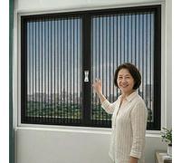 Malla King Kong Autoadhesivo Mosquitera Ventana con Cremallera Mosquiteras Para Ventanas Cortina Mosquitera Ventana Exterior Cierre con Cremallera, Lavable Reutilizable(Black,90x140cm)