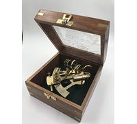 Malla Marine Sextante de latón Macizo con Caja de Madera | Instrumento náutico de Barco Inc.