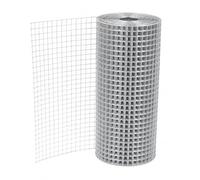Malla Metálica Electrosoldada Galvanizada. Perfecta para plantas y animales, múltiples usos. Rollo 1x5 m. Hueco 20 mm. Grosor del Cable 0.9 mm. Plateado