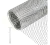 Malla metálica fina 40cm x 7m, malla de alambre galvanizada 6x6 mm, malla antitopos para huertos y pequeños animales, malla gallinero, malla para voladeras, grosor de alambre 0,6 mm.
