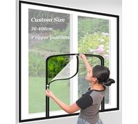Malla mosquitera de tamaño personalizado, pantalla antimosquitos para ventanas, malla de insectos para ventanas, mosquitera autoadhesiva a prueba de gatos con cremallera, red de protección para gatos