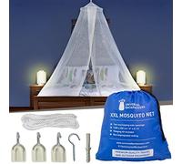 Malla Mosquitera para Camas Extra Grandes Blanco - 2 Aperturas a los Lados y Kit para Colgar en el Dosel de la Cama - Materiales Ligeros de Calidad y Fácil Instalación para Hogares y Viajes