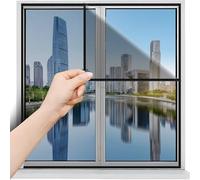 Malla Mosquitera para Ventanas, Negro 130x130cm Mosquitera Autoadhesiva
