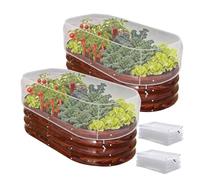 Malla para huertos elevados, 130x80x55cm, 2 Piezas, Cubierta de Malla para protección de Cultivos y exclusión de plagas, diseño con cordón Ajustable para Verduras, Frutas y Flores.
