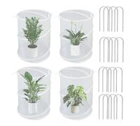 Malla Plant Enclosure - Recinto plegable - 4 piezas - Tienda antimoscas con 16 piquetas para bancales altos, balcones, terrazas y fresas