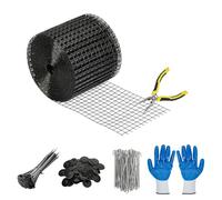 Malla Protectora para Paneles Solares 15,2 cm x 15,24 m, Red Metálica Galvanizada con Recubrimiento PVC Negro, Incluye 100 Clips y Cortador, Protección contra Aves y Palomas