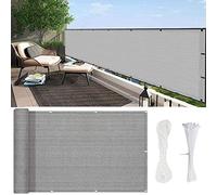 Malla resistente al viento con protección UV, 65 x 850 cm, color gris, para jardín, terraza y balcón, con lazos para una mayor privacidad al aire libre