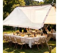 Malla Sombreadora 90% Opacidad Blanca Toldo Vela Sombra HDPE Exterior | 9x9m Malla Ocultación Transpirable Lona sombra Pantalla Solar Anti UV para Terraza camping piscina fiestas caravana