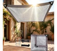 Malla Sombreo 75% Aluminio 5 x 10m para Caravana | 75% Aluminio, Tela Robusta, Anti-UV, Impermeable, con Ojales, para Terraza, Jardín, Garaje