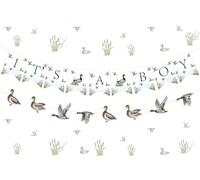Mallard Duck Baby Shower Banner Decoración, It's A Boy Duck Theme Rustic Garland Bunting Set Embarazo Celebración Revelación Género Suministros de Fiesta para Niño