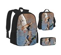 Mallard Ducks - Juego de mochila escolar para almuerzo, estuche para lápices, mochilas escolares para adolescentes y niños, color, 5.0cm*10.5cm*20.5cm, Estuche para lápices