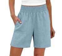 Mallas Cortas Mujer Bermudas Vaqueras Mujer Caqui de Corte Deporte Verano Bermudas Vaqueras Shorts Deportivos Short Running Culotte Solid Color High Waist Casual Chic Sports Elasticos