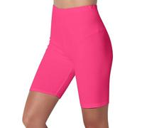Mallas Cortas para Mujer Leggins por Encima de la Rodilla Leggings Cortos Pantalones para Verano para Mujeres para Deporte Shorts Mallas Cortos Mujer Fitness Cintura Alta(Rosa Caliente,4XL)