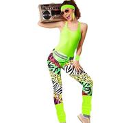 Mallas de entrenamiento de los años 80, disfraces de de los años 80, camisetas de entrenamiento, leggings para mujer, leggings para de baile, calentadores de piernas, riñonera, aretes