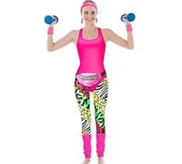 Mallas de entrenamiento de los años 80, disfraces de de los años 80, camisetas de entrenamiento, leggings para mujer, leggings para de baile, calentadores de piernas, riñonera, aretes