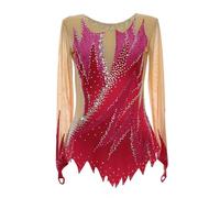 Mallas De Gimnasia Rítmica For Niñas, De Manga Larga, For Mujer, Con Brillo, For Practicar Y Actuar.(XL)