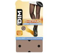 DIM Medias cálidas y transparentes de fantasía THERMO. Color lunares negro