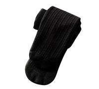 Mallas de pana acanaladas para niñas pequeñas, cintura transpirable, sin labio, longitud de costura plana, leggings cálidos, de algodón, cómodos, de punto, pantalones de longitud completa, Negro, 2-4