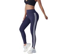 Mallas de Yoga for mujer, pantalones deportivos ajustados a rayas, cintura alta, levantamiento de cadera, medias casuales, entrenamiento, correr, mallas elásticas for gimnasio Leggings mujer(Blue,M)