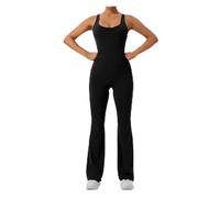 Mallas Deporte Mujer Sexy Hollow out Backless Yoga Jumpsuit Women Summer Sleeveless Skinny One-Piece Gym Sports Suit Fitness Running Workout Bodysuit(Black,M)