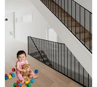 Mallas para Barandillas de Escaleras 107 x 380 cm Fácil de Instalar sin Perforar Mallas para Barandillas de Escaleras Protección contra Caídas para, Negro
