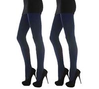 Mallas térmicas de forro polar suave y cálido para mujer 300 denier, Paquete de 2 - Azul marino, XL