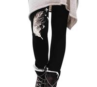 Mallas térmicas para mujer, de invierno, de algodón, para mujer, color negro, con estampado, elásticas, largas, térmicas, suaves, térmicas, para el tiempo libre, ajustadas, Rosa., M