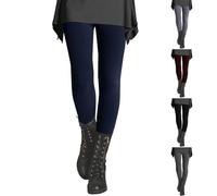 Mallas térmicas para mujer, forradas de invierno, térmicas, de forro polar | Pantalones interiores cómodos de color liso opacos, pantalones elásticos de tela suave y gruesos, para uso diario