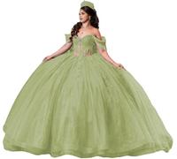 Mallcany Vestidos de quinceañera con Apliques de Encaje y Cuentas Vestidos XV para quinceañera