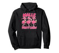 Malle Party Crew Pink Flamingos Vacaciones Bebidas Gráficas Sudadera con Capucha