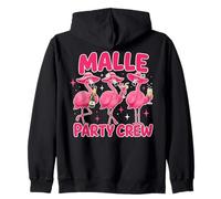 Malle Party Crew Pink Flamingos Vacaciones Bebidas Gráficas Sudadera con Capucha