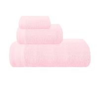 MALLONI HOME Juego de 3 Toallas de algodón ultrasuaves Que Contiene una Toalla de baño Extragrande de 70 x 140 cm, una Toalla de Mano de 40 x 60 cm y una Cama de 30 x 30 cm, Color Rosa
