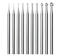 Malloy 10 Fresas para Engaste de Joyas, Cilindro de Fresas para Engaste de Piedra con Vástago de 3/32 de Pulgada, Herramientas para Hacer Lapidarios en Forma de Cono