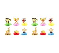 Malloy 12 Piezas de Centro de Mesa de Fiesta Mexicana con Forma de Panal, Cactus, Burro, Maraca, Sombrero, Decoración de Mesa de Guitarra, Centros de Mesa