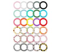 Malloy 30 Piezas Cuentas de Anillos Tóricos de Silicona, Anillos de Silicona con Cuentas de Girasol de 65 mm Cuentas Colgantes de Bucle de Silicona Redondas de y Verano