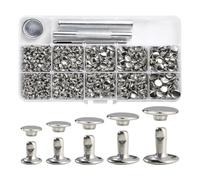 Malloy 340 Juegos de Remaches de, Remaches de, Remaches Dobles para Sombrero, Tela para Reparar Ropa, Zapatos, Bolsos, Cinturones D